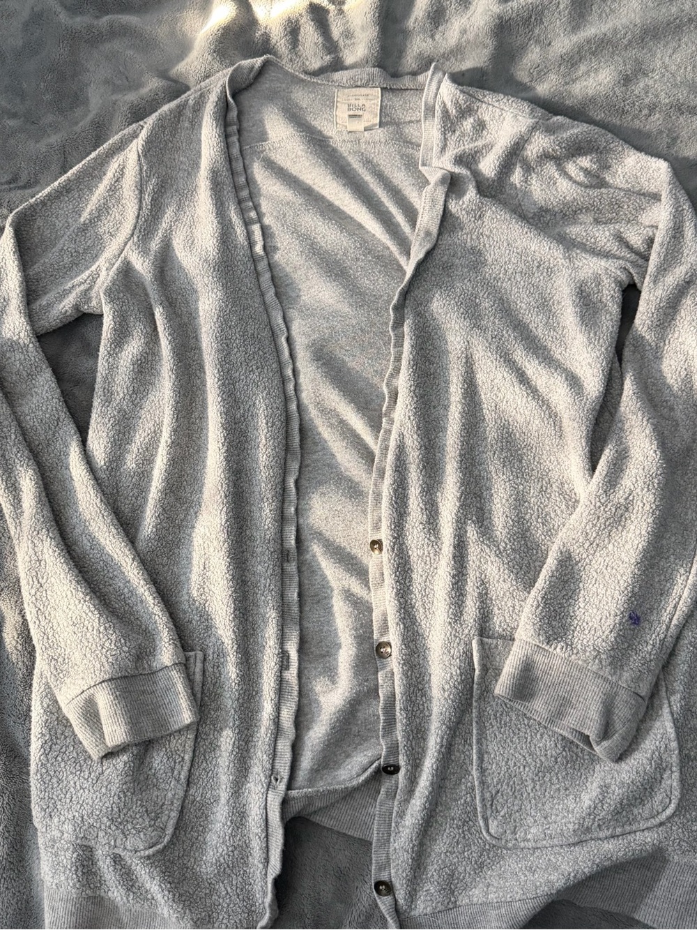Cozy Light Gray Button Cardigan